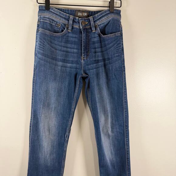 DU/ER L2X Performance Denim Mid Rise Straight Jeans Slim Fit Blue Size 28 x 30 - Picture 7 of 15